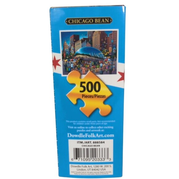 Dowdle "Chicago Bean" Millennium Park 500 Piece Jigsaw Puzzle 16x20 Made in USA - Picture 3 of 4